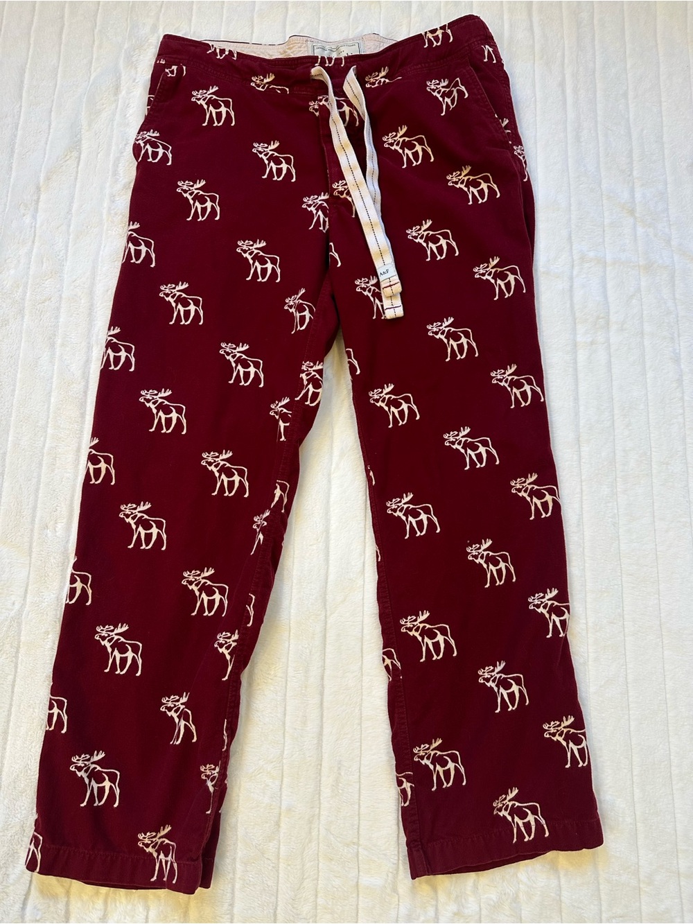 Abercrombie & Fitch Burgundy Moose Print Pajama Bottoms